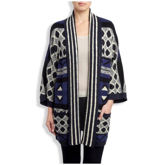 Lucky Brand Sweaters - Lucky Brand geometric intarsia cardigan sweater
